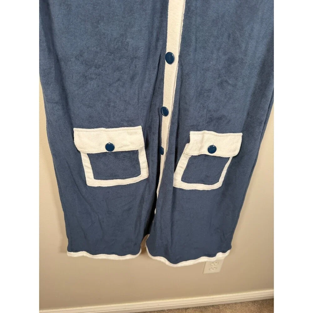 Atlantic-Pacific x LAKE Darcy Terry Dress Size XXL Navy Blue Vacation Resort